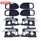 8Pcs Inside Door Handle &Bezel Front Rear Left Right For 2007-10 Hyundai Elantra 6B93BC-57