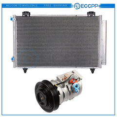 AC Condenser & AC Compressor Cooling Kit For Toyota For Corolla For Matrix 03 6B93BC-57