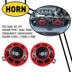 2pcs/set 12V 115DB Super Loud Compact Electric Blast Dual Tone Car Air Horn Kits 6B93BC-57
