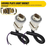 2pcs For 1990-2014 Ford F-150 T10 License Plate Tag Light Sockets Wire Harness A 6B93BC-57