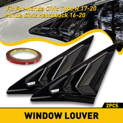 For Honda Civic Type R Hatchback 2017-2020 Rear Side Vent Window Louver Cover EA 6B93BC-57