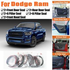 Door Rubber Seal Strips Weather Draft Noise Reduction Kit For Dodge Ram