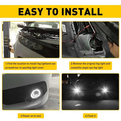 2.5" Inch COB LED Fog Light Projector Car Angel Eyes Halo Ring DRL Lamp EOA 6B93BC-57