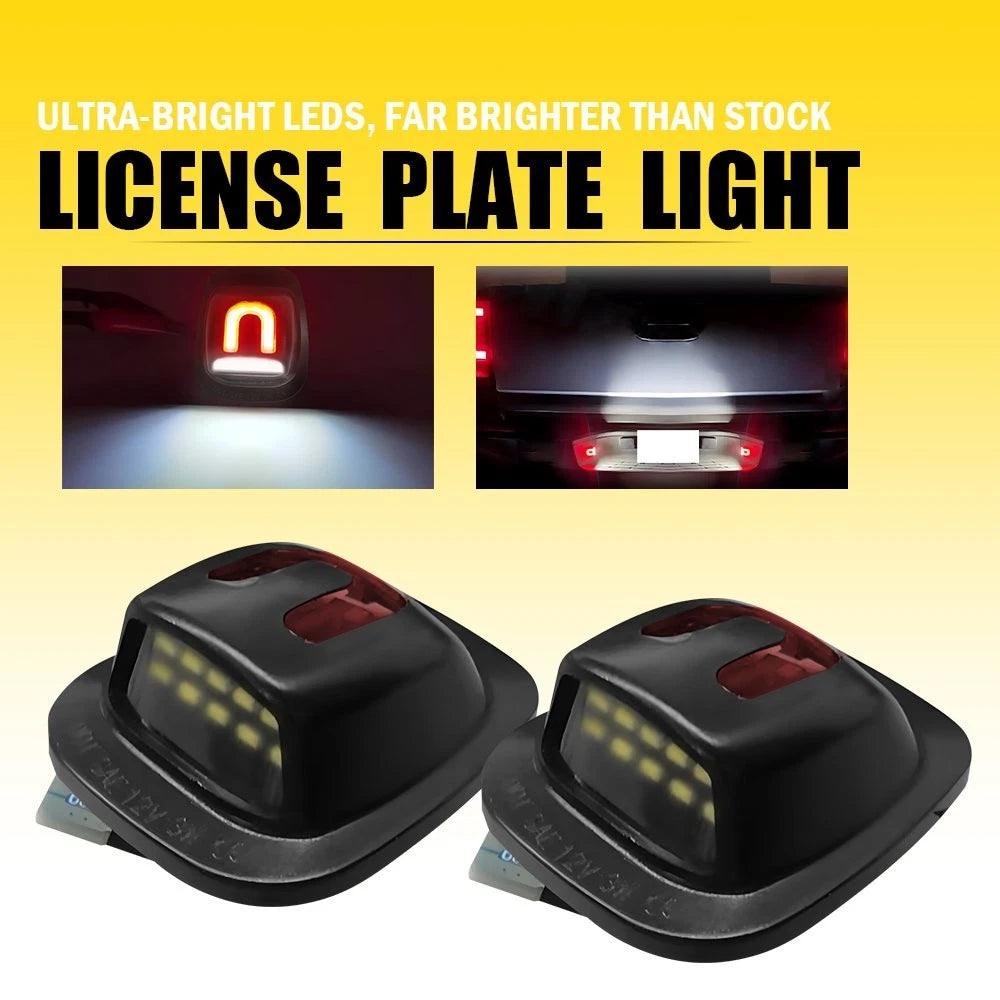 2pc White LED License Plate Lights Tag Lamps For 88-00 Chevy C/K 1500 2500 3500 6B93BC-57