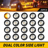 20X 3/4" Amber White Small Round Side Marker lights LED Mini Button lamps 12V EA 6B93BC-57