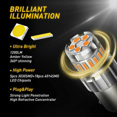 2X AUXITO 1157 Amber yellow LED Turn Signal Parking Light Bulb Error Free EOA AUXITO