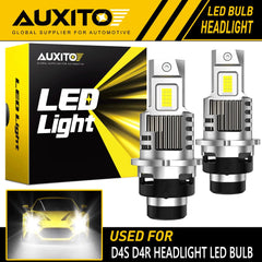 AUXITO D4S D4R LED Headlight Bulbs 6500K Super White HID Xenon Conversion Q16 EA AUXITO