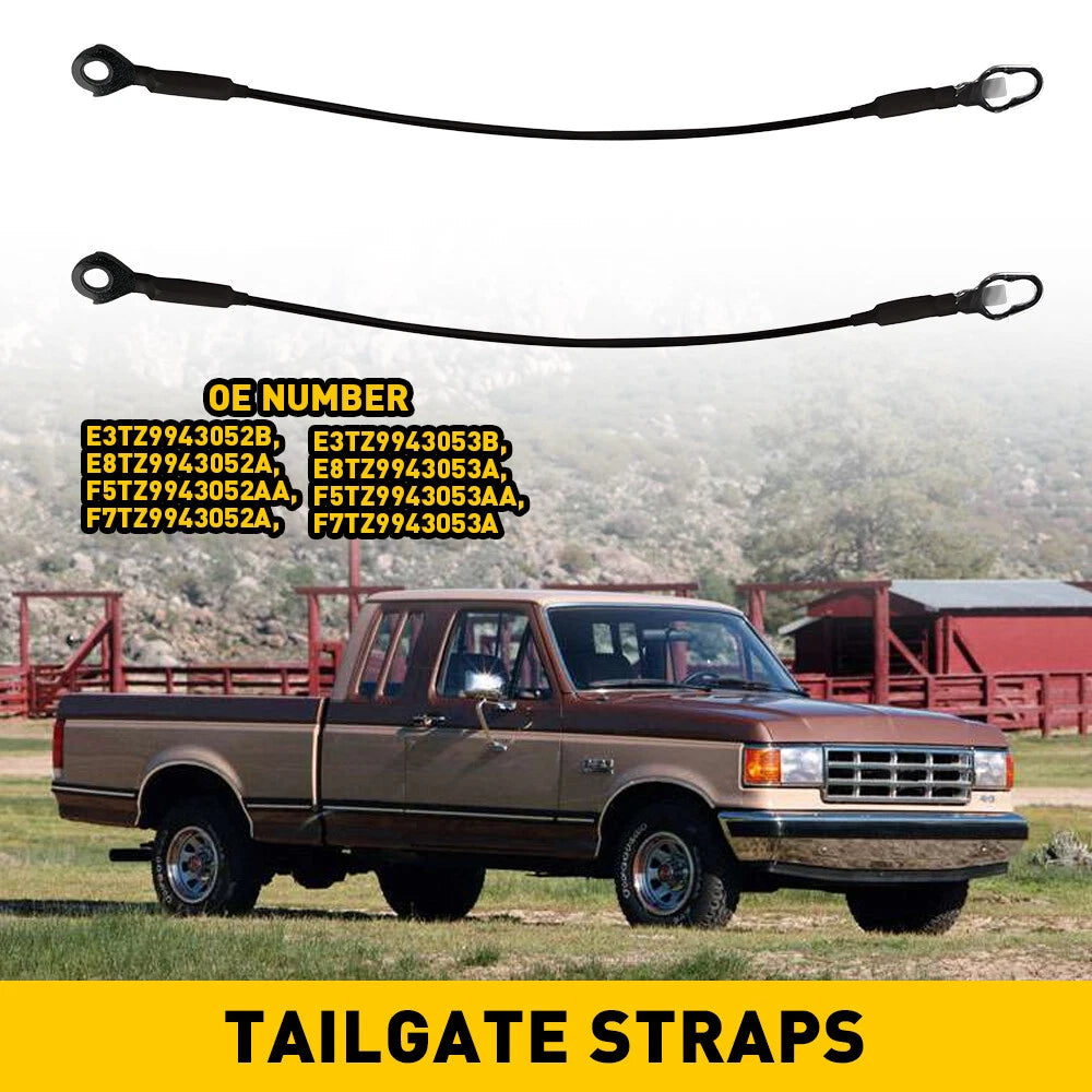 Rear Tailgate Cables Straps Set Pair for 1983-1996 Ford F150 F250 F350 6B93BC-57