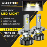 AUXITO H4 9003 LED Headlight Bulbs Hi Low Beam Conversion Kit 6500K White Canbus AUXITO