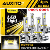 AUXITO Combo 4 9005 9006 LED Headlight Kit Bulbs High Low Beam White 60000LM M6S AUXITO