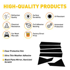 For 2014-2020 Chevy Impala Glossy Black Pillar 6pcs Posts Set Door Trim Cover EA 6B93BC-57