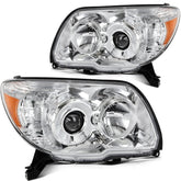 Pair Kit Halogen Headlights Assembly For 2006-2009 Toyota 4Runner Chrome Amber 6B93BC-57