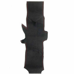 Black Suede Leather Steering Wheel White Stitch Wrap Cover For Honda Fit 14-2019