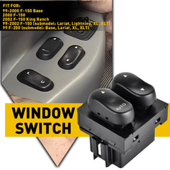 Window Switch For 1999-2002 Ford F-150 1999 F-250 Front Driver Side 2 Button EOA 6B93BC-57