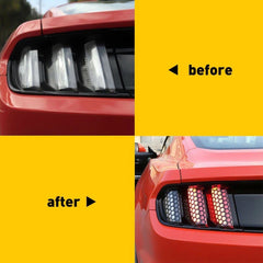 2* Black Honeycomb Sticker Car Rear Tail Light Cover Tail-lamp Decal Auto Parts 6B93BC-57