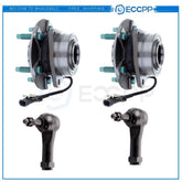 4PCS Wheel Bearing & Hub Tie Rod Steering Kit Fits Torrent EquinoPCS Saturn Vue 6B93BC-57