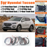 Door Seal Strips Weather Draft Wind Noise Reduction Kit For Hyundai Tucson