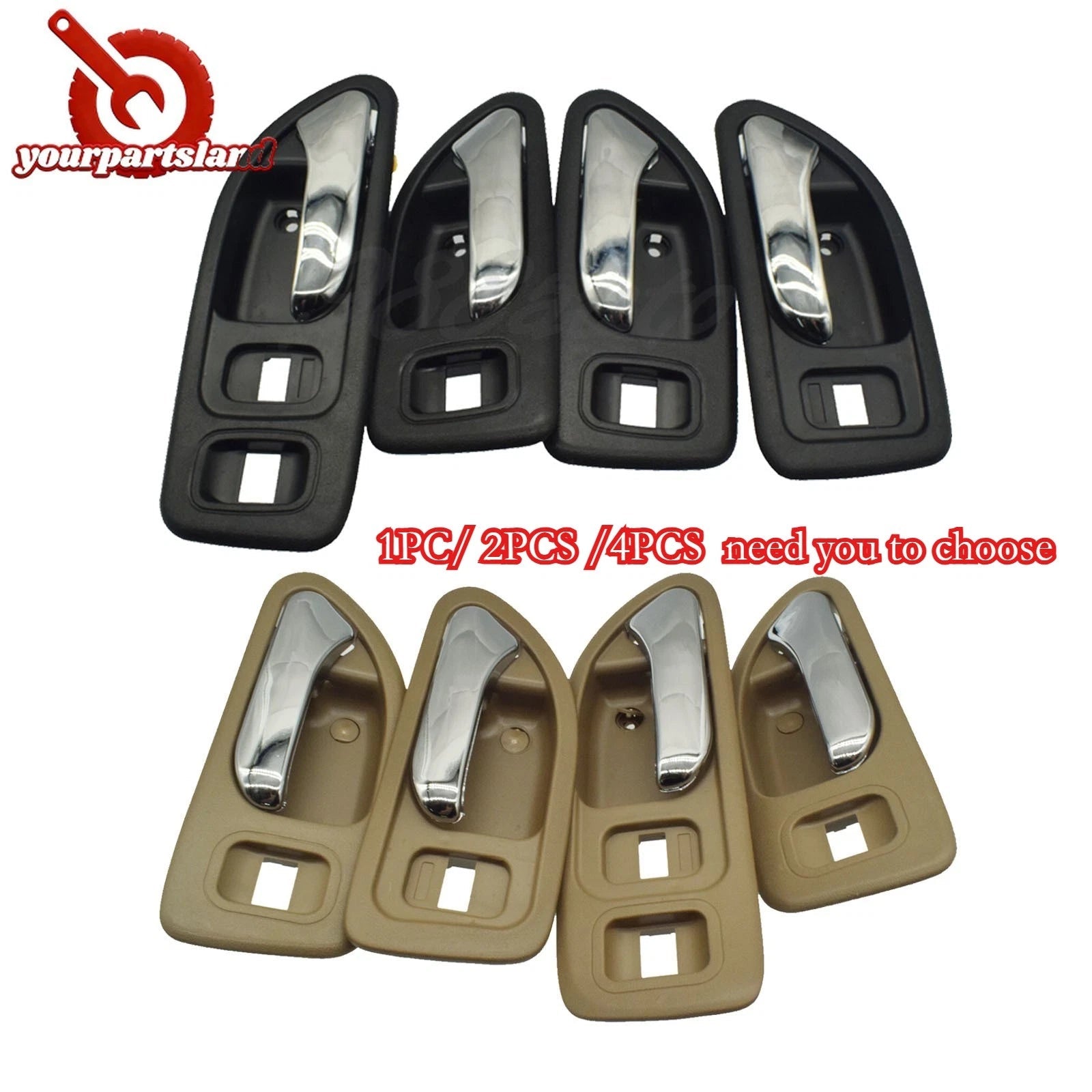 Black/Beige Inside Door Handle Front Rear Left/Right for 1994-1997 Honda Accord 6B93BC-57