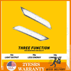 Clear Len Rear Bumper Reflector LED Brake Lights For 2013-2015 Honda Civic Sedan 6B93BC-57
