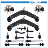 15PCS Fits 2000-2005 2006 GMC Wheel Bearing Hub Assembly Upper Control Arm Kit 6B93BC-57