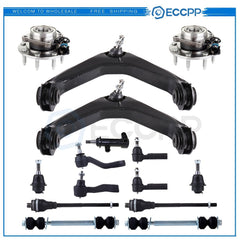 15PCS Fits 2000-2005 2006 GMC Wheel Bearing Hub Assembly Upper Control Arm Kit 6B93BC-57