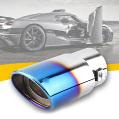 Car Tip Exhaust 2.5'' Inlet Stainless Steel Muffler Pipe Throat Universal Blue 6B93BC-57