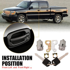 Door Lock Cylinder Set W/ Keys For 2001-2006 GMC CHEVY SILVERADO TAHOE 15298924 6B93BC-57