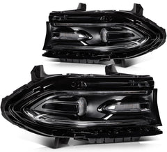 ECCPP Halogen Headlights Assembly For Dodge Charger 2015-2021 Pair Kit Black 6B93BC-57