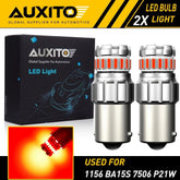 2X AUXITO 1156 BA15s P21W LED Brake Tail High Stop Light Bulbs Lamps Red 2F EOA AUXITO
