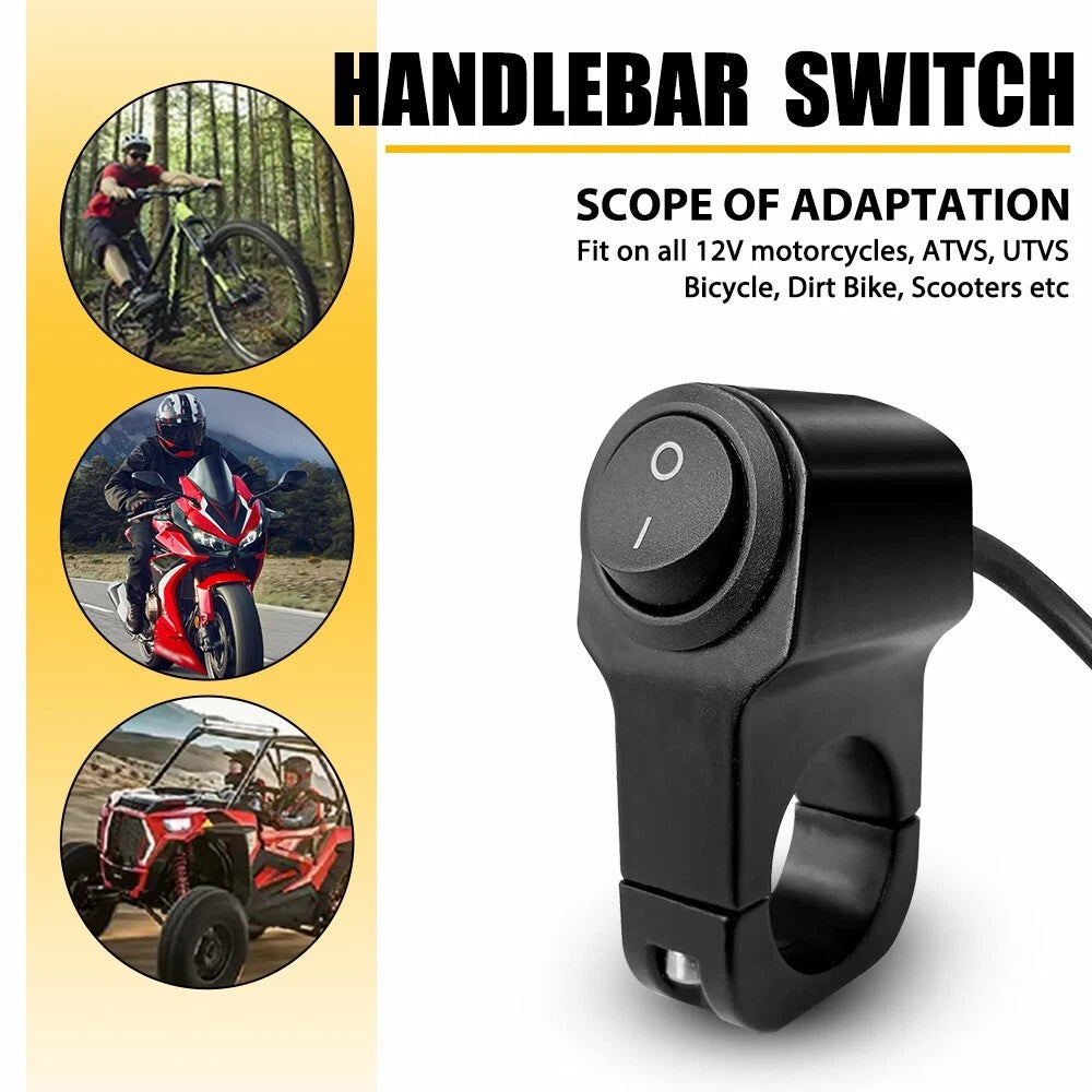 Motorcycle Handlebar 12V Dirt Bike Light Switch For 7/8" Handlebars 22mm EOA 6B93BC-57