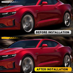Fit 2016-2022 Chevrolet Camaro white clear LED Marker Side Lights Kit Front Rear 6B93BC-57