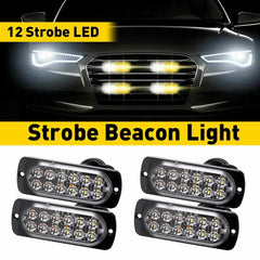 White Amber Emergency Strobe Lamps 12LED Surface Flashing Mount Truck Lights car 6B93BC-57