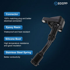 ECCPP 4 Ignition Coils For 2017-2019 Ford Escape 2014-2020 Ford Fusion 1.5L L4 6B93BC-57