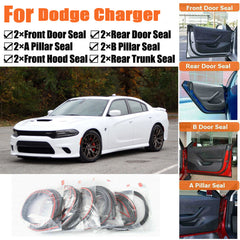 Door Rubber Seal Strips Weather Draft Wind Noise Reduction Kit For Dodge Charger