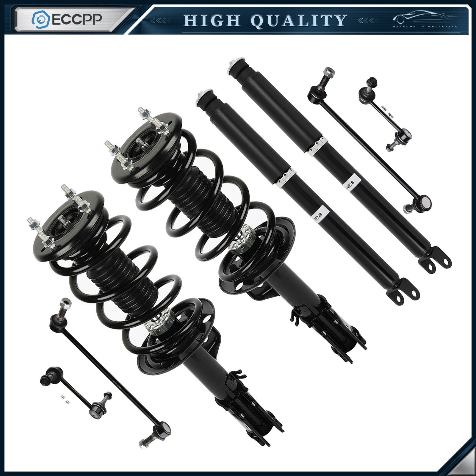 Front Strut For 2013 2014 2015 2016-2018 Ford Explorer Rear Shock Sway Bar FWD KOEEP