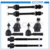 For 2005-2009 Dodge Dakota 2WD 8pcs Front Ball Joints Sway Bars Tie Rods Kit