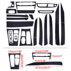 Carbon Fiber Pattern Center Console Molding Sticker Decals For BMW X5 E70 X6 E71