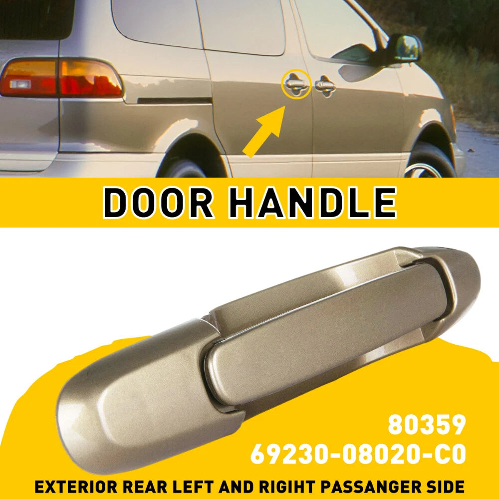 Fits 1998-2003 Toyota Sienna Exterior Sliding Door Handle Left Right Rear Beige 6B93BC-57