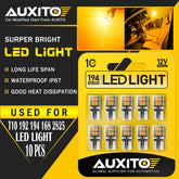 10X Canbus T10 LED Side Marker Lights Bulbs 168 192 2825 Amber Yellow 3000K 14E 6B93BC-57