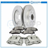 Front Brake Calipers Brake Rotor Brake Pad Set 8Pcs For 2008-2012 2014 GMC Yukon 6B93BC-57