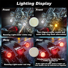 4PCS LED Turn Signal Lights for Harley Softail Dyna Sportster Touring Tri Glide