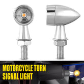Mini Motorcycle LED Bullet Turn Signal Blinker Light Indicator Amber Chrome 2X A 6B93BC-57