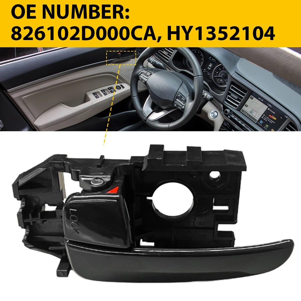 Front Black Interior Inside Door Handle Driver Left LH For 2001-2006 Elantra EOA 6B93BC-57
