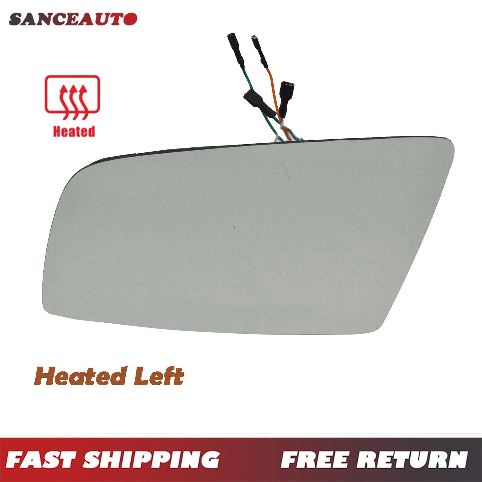 Left Driver 4 Pin Door Mirror Glass W/ Connector Heated For BMW E60 E61 E63 E64 6B93BC-57