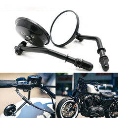 Black Round Motorcycle Rear view Side Mirrors For Harley Sportster XL1200 XL883