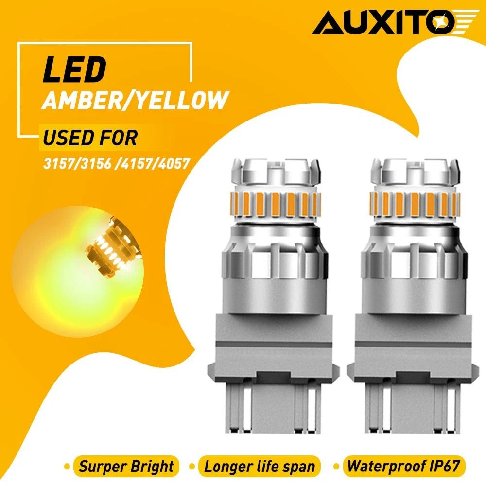 AUXITO 3157 3156 Amber Bright LED Turn Signal Light Bulbs Blinker Indicator USA AUXITO