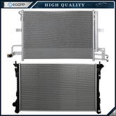 Aluminum Radiator & AC Condenser Cooling Kit For 2016 2017 2018 Ford Explorer 6B93BC-57