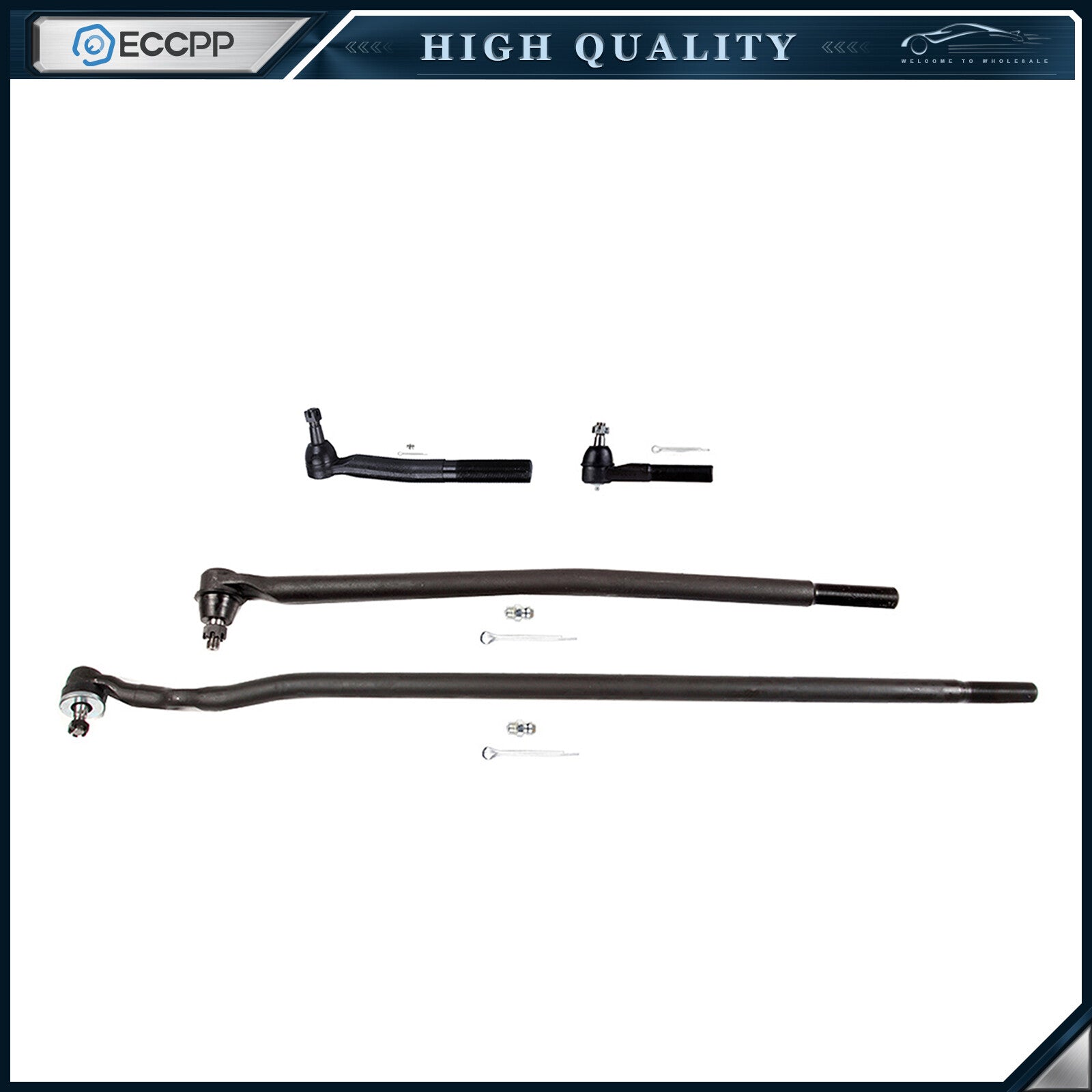 Front Inner Outer Tie Rod End Fit For Dodge Ram 2500 3500 1998-1999 4Pieces 6B93BC-57