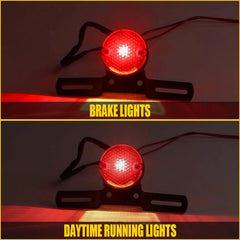 Round Brake Motorcycle LED Tail Light Red For Harley Chopper Bobber Cafe Racer 6B93BC-57