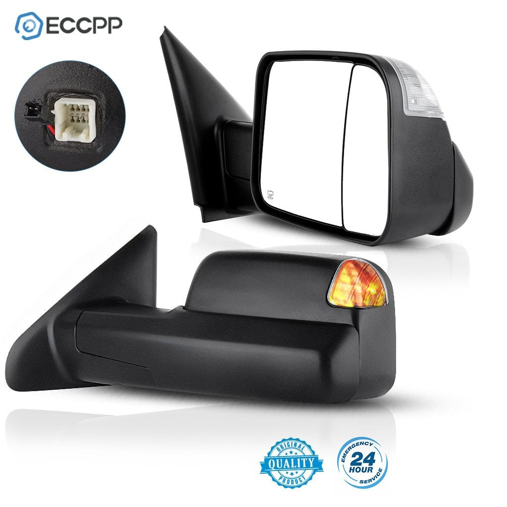 Tow Mirrors Power Heated Turn Signal For 02-08 Dodge Ram 1500 03-09 2500 3500 6B93BC-57